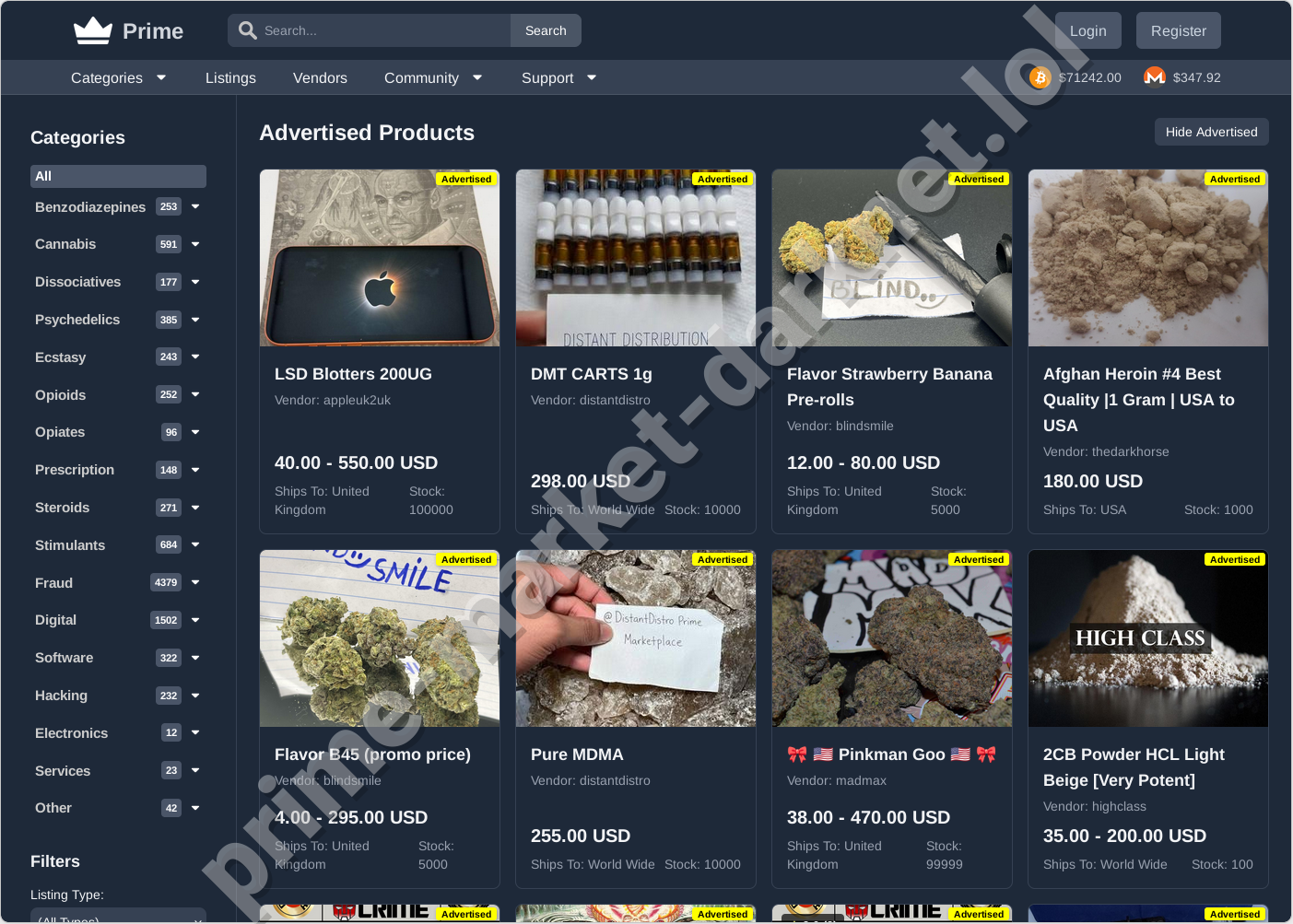 Prime Darknet Market official homepage